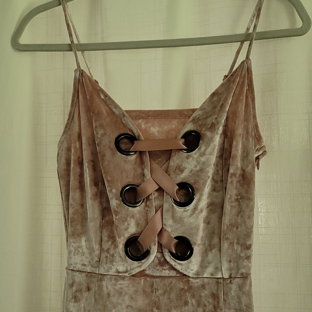 NWOT Project Runway XS slip dress, pink velvet